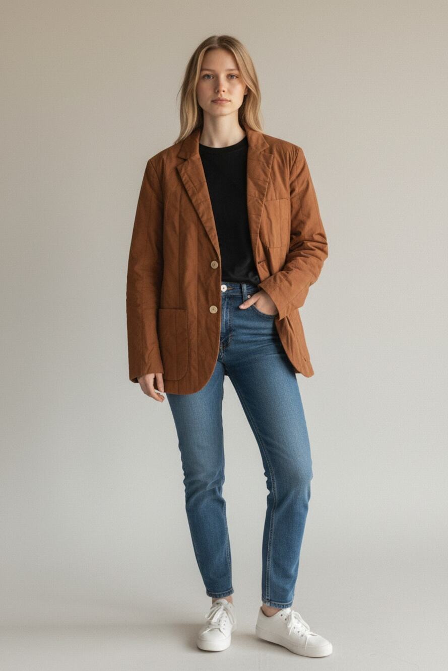 Vintage S Jacket Blazer quilted Levi's California vertical-stitched Barn Coat